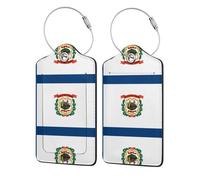Bandiera del West Virginia 2 PCS Business Travel etichetta in pelle PU adatta per borse/zaini/bagagli