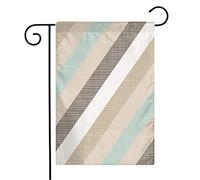 Bandiera Delicate Regular On Blue Graphic Geometric Brown Paper Beige Sign White Stripes Bandiera Militare Decorazione Rinforzata Striscione All'Aperto, Per Feste Estive, Celebrazioni, 30x45cm
