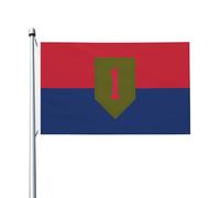 Bandiera della 1a divisione di fanteria dell'esercito degli Stati Uniti, bandiere per esterni, 3x5 piedi, bandiera in poliestere resistente bifacciale per casa, cortile, festival, decorazioni da giard