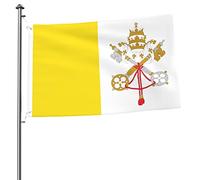Bandiera della bandiera del Vaticano 2x3 FT a doppia faccia all'esterno, grande decorazione esterna del cortile della bandiera della casa dello stendardo
