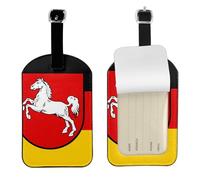 Bandiera della Bassa Sassonia - Etichetta per bagagli in pelle PU, double-face, personalizzabile