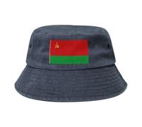 Bandiera della Bielorussia Cappello da cowboy nero retrò e alla moda adatto per tutti i tipi di attività all'aperto, blu navy, Taglia unica