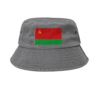 Bandiera della Bielorussia Cappello da cowboy nero retrò e alla moda adatto per tutti i tipi di attività all'aperto, grigio, Taglia unica