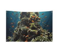 Bandiera della biodiversità con 4 occhielli, bandiere su un lato in poliestere resistente, striscioni resistenti alle intemperie per dormitori, feste, riprese, festival, decorazione 89 x 150 cm
