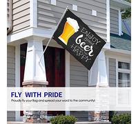 Bandiera della birra 4x6 FT Parola Goditi la buona birra e sii felice Bolla Bandiere per esterni Grandi striscioni per cortile di benvenuto Giardino per la casa Decorazione per prato Nero Giallo