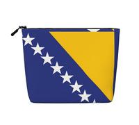 Bandiera della Bosnia ed Erzegovina Impermeabile Grande Capacità con Cerniera Viaggio di Lavoro Viaggio Casa Multifunzionale Makeup Bag Storage Bag Borsa Portamonete, Nero , Taglia unica