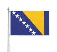Bandiera della Bosnia ed Erzegovina Stampe Bandiera su entrambi i lati 3 x 5FT leggera e resistente al colore con asole Ideale per feste all'aperto e giardini.