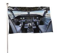 Bandiera della cabina di pilotaggio dell'aeroplano, 119,4 x 177,8 cm, stampa su entrambi i lati, bandiera decorativa da giardino, non sbiadisce, con occhielli in ottone da appendere, sfondo