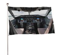 Bandiera della cabina di pilotaggio dell'aeroplano, 119,4 x 177,8 cm, stampa su entrambi i lati, bandiera decorativa da giardino, non sbiadisce, con occhielli in ottone da appendere, sfondo