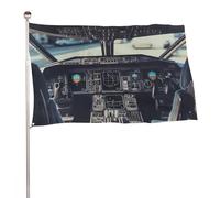 Bandiera della cabina di pilotaggio dell'aeroplano, 119,4 x 177,8 cm, stampa su entrambi i lati, bandiera decorativa da giardino, non sbiadisce, con occhielli in ottone da appendere, sfondo