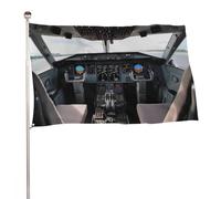 Bandiera della cabina di pilotaggio dell'aeroplano, 152,4 x 243,8 cm, stampa su entrambi i lati, bandiera decorativa da giardino, non sbiadisce, con occhielli in ottone da appendere, sfondo