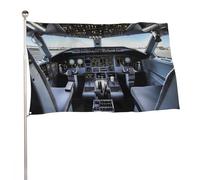 Bandiera della cabina di pilotaggio dell'aeroplano, 152,4 x 243,8 cm, stampa su entrambi i lati, bandiera decorativa da giardino, non sbiadisce, con occhielli in ottone da appendere, sfondo