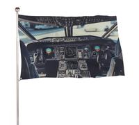 Bandiera della cabina di pilotaggio dell'aeroplano, 61 x 88,9 cm, stampa su entrambi i lati, bandiera decorativa da giardino, non sbiadisce, con occhielli in ottone da appendere, sfondo fotografico
