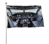 Bandiera della cabina di pilotaggio dell'aeroplano, 61 x 88,9 cm, stampa su entrambi i lati, bandiera decorativa da giardino, non sbiadisce, con occhielli in ottone da appendere, sfondo fotografico