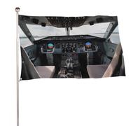 Bandiera della cabina di pilotaggio dell'aeroplano, 61 x 88,9 cm, stampa su entrambi i lati, bandiera decorativa da giardino, non sbiadisce, con occhielli in ottone da appendere, sfondo fotografico