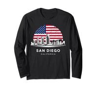 Bandiera della California di San Diego City Maglia a Manica