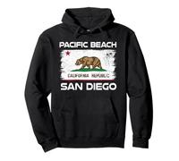 Bandiera della California Pacific Beach, San Diego Felpa con Cappuccio