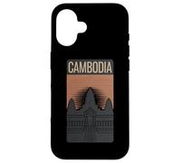 Bandiera della Cambogia Angkor Wat Khmer Vishnu Retro Vintage Storico Custodia per iPhone 16