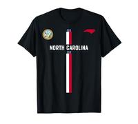 Bandiera della Carolina del Nord, N. Carolina mappa silhouette, sigillo di stato Maglietta