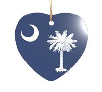 Bandiera della Carolina del Sud, idea regalo per coppie, decorazione per albero di Natale in acrilico