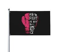 Bandiera della casa con nastro rosa per la consapevolezza del cancro al seno, bandiera da 3x5 piedi su un lato esterno, striscioni anti-sbiadimento dai colori vivaci, decorazione per esterni