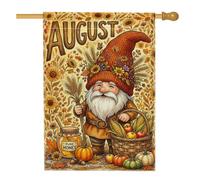 Bandiera della casa degli gnomi, fantasiosa zucca rustica barattolo di miele arancione autunnale su entrambi i lati, grande bandiera da giardino per esterni, patio, prato, ingresso campeggio, 71 x 101