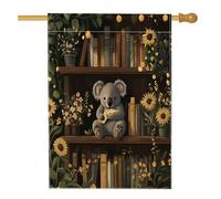 Bandiera della casa del koala primaverile, 71 x 101 cm, double-face, decorativa per esterni, libreria con fiori, bandiera per la casa, divertente bandiera scenica all'aperto piccola per cortile e