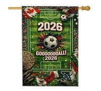 Bandiera della casa del pallone da calcio, con tacchetti d'aquila celebrativa per l'estate, in iuta verde su entrambi i lati, bandiere decorative per portico anteriore, per esterni, prato, cortile