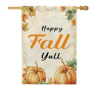 Bandiera della casa del raccolto della zucca autunnale ad acquerello 71 x 101 cm per esterni, strana bandiera autunnale con foglia d'acero verticale standard per la casa, bandiera per la casa del