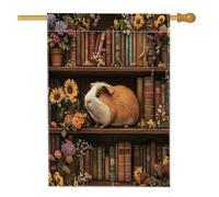 Bandiera della casa della cavia primaverile, 71 x 101 cm, double-face, decorativa per esterni, libreria con fiori, bandiera per la casa, divertente bandiera scenica per esterni, piccola bandiera per