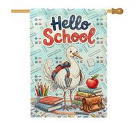 Bandiera della casa della cicogna, campus fantasiosi libri di frutta, campus blu su entrambi i lati, bandiere decorative per portico anteriore per esterni, prato, cortile, patio, ingresso, 71 x 101 cm