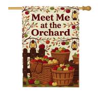 Bandiera della casa della frutta, lanterna rustica da fattoria rossa autunnale su entrambi i lati, grande bandiera da giardino per esterni, patio, prato, ingresso, campeggio, 71 x 101 cm