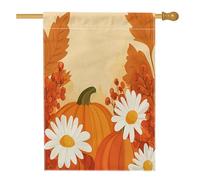 Bandiera della casa della zucca della margherita autunnale dell'acquerello 71,1 x 101,2 cm su entrambi i lati per esterni decorativa, strana bandiera autunnale della foglia d'acero frontyard della