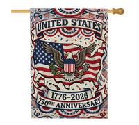 Bandiera della casa dell'aquila, bandiera patriottica tradizionale con stelle e strisce, in iuta rossa, su entrambi i lati, per portico anteriore, per esterni, prato, cortile, patio, ingresso, 71 x