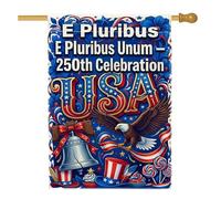 Bandiera della casa dell'aquila, campane festive patriottiche con stelle per il giorno dell'indipendenza rossa su entrambi i lati, decorativa, per esterni, prato, cortile, patio, ingresso, 71 x 101 cm