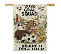 Bandiera della casa dell'aquila, giocoso cartone animato alce leopardo sport verde tela da imballaggio decorativa su entrambi i lati bandiere per portico esterno per patio esterno prato ingresso