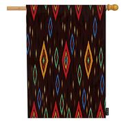 Bandiera della Casa di Benvenuto Bandana Floreale con Diamanti,Folk Geometrico Scozzese Quadrato a Quadri Paisley Grandi Bandiere da Giardino 28x40 Pollici Bandiera da Giardino Banner Portico Bandie