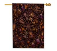 Bandiera della casa di ragno, libro di incantesimi gotici con pozioni mistiche viola viola su entrambi i lati in iuta decorativa per esterni, patio, cortile, prato, ingresso, balcone, 71 x 101 cm