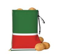 Bandiera della Cecenia - Borsa traspirante per patate e cipolle | Tessuto che blocca la luce. Estende la freschezza. Cerniera laterale. Facile da trasportare.