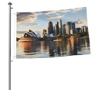 Bandiera della città di Sydney, 6 x 0,9 m, bandiere da giardino per esterni, resistenti, con occhielli, bandiere decorative da cortile, grande striscione per feste esterne e interni, decorazione per