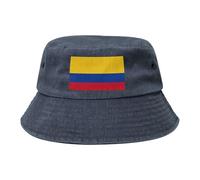 Bandiera della Colombia Cappello da cowboy nero retrò e alla moda adatto per tutti i tipi di attività all'aperto, blu navy, Taglia unica