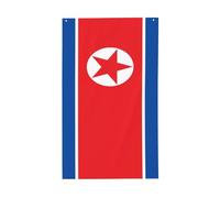 Bandiera della Corea del Nord Bandiere per casa da cortile, 0,9 x 1,5 m, striscione di auguri con occhielli per interni ed esterni, decorazioni per la casa