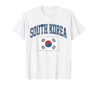 Bandiera della Corea del Sud Blu invecchiata Varsity Maglietta