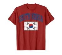 Bandiera della Corea del Sud Blu invecchiata Varsity Maglietta