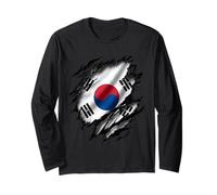 Bandiera della Corea del Sud Effetto strappato Maglia a Manica