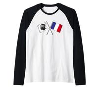 Bandiera della Corsica Francia attraversata Corsican Pride Design Maglia con Maniche Raglan