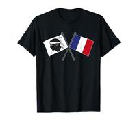 Bandiera della Corsica Francia Attraversato Bandiere francesi Corse Maglietta