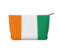 Bandiera della Costa d'Avorio Chiusura a Cerniera Borsa Trucco Corduroy Organizer Multifunzionale 22x7x17cm per Viaggi Campeggio Vacanza Fitness, Nero , Taglia unica