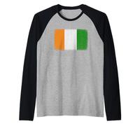 Bandiera della Costa d'Avorio Grafica Per Uomini Donne Bambini Maglia con Maniche Raglan