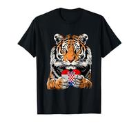 Bandiera della Croazia Cuore Tigre Radici Croate Orgoglio Croato Maglietta